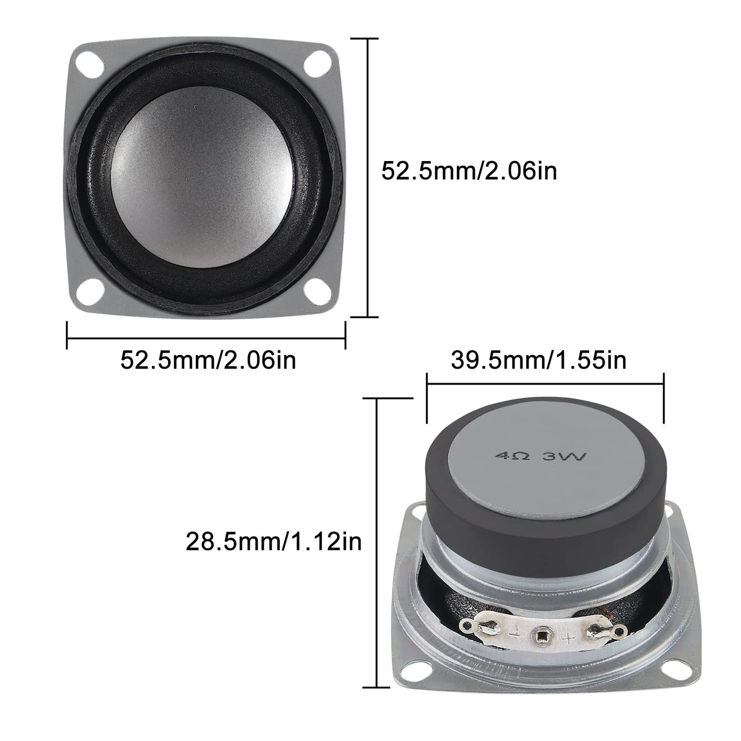 ACEIRMC 4PCS 2" 4Ohm 3W DIY Small Full Range Audio Speaker Stereo Woofer Loudspeaker for Arduino and DIY Speaker (A)