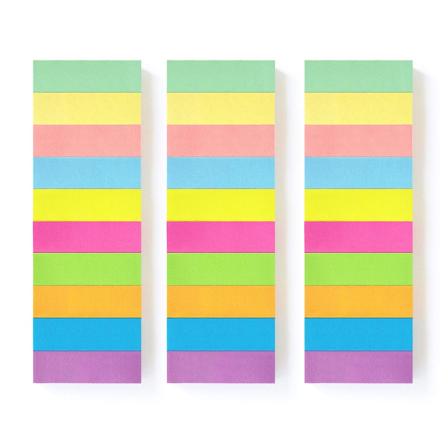 Page Markers, 0.5x1.8 in, Self-Stick Tabs, 30 Pads 10 Colors, 80 Sheets/Pad