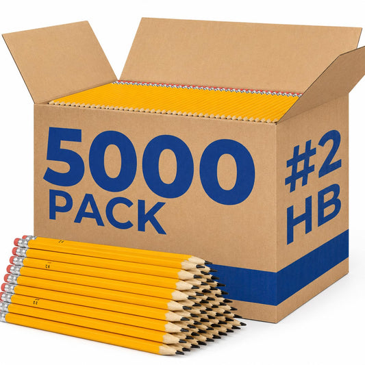 Rosmonde Bulk 5000 Pack, Bulk Yellow Pencils, Pre Sharpened #2 HB Pencils