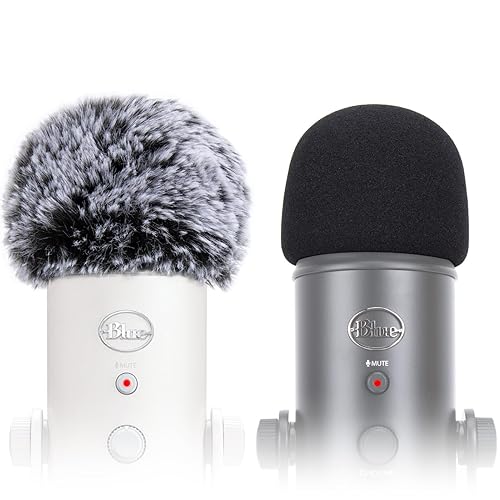 Windscreen Muff and Foam for Blue Yeti, Blue Yeti Pro USB Condenser Microphone, Indoor Outdoor Microphone Windshield 2 PACK by SUNMON