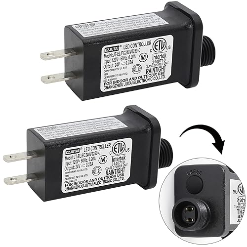 Pack of 2 24V 6W PremierAdapter Power Supply for CZJUTAI JT-EL/FC240V0250-C 24V6W /4.5W /3.6W /1.35W for Christmas Lighting,String Light, Projector…