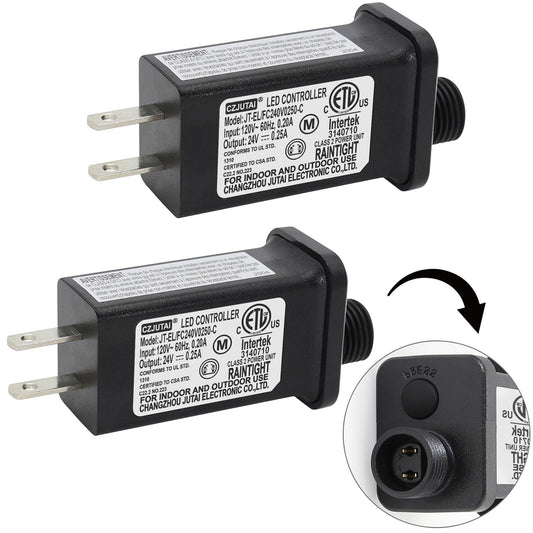 Pack of 2 24V 6W PremierAdapter Power Supply for CZJUTAI JT-EL/FC240V0250-C 24V6W /4.5W /3.6W /1.35W for Christmas Lighting,String Light, Projector…