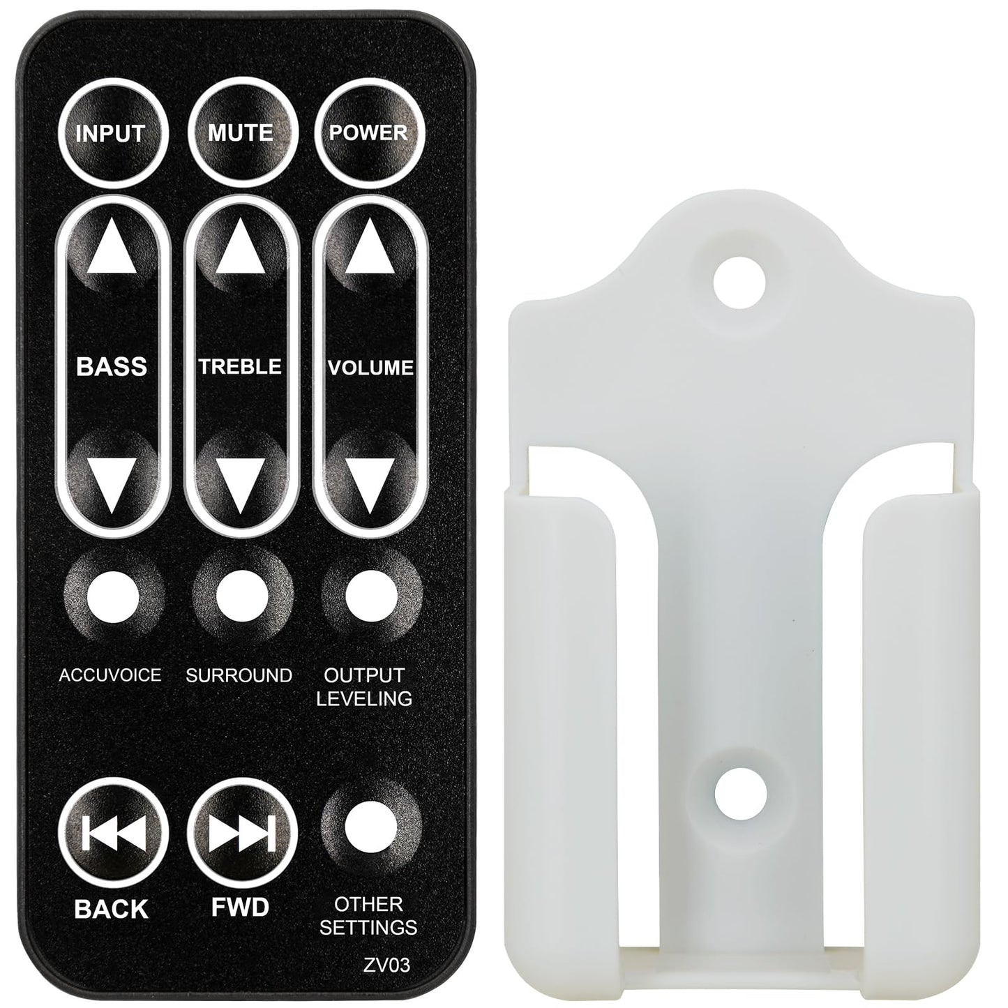 Replacement Remote Control for ZVOX Sound Base Soundbase Omni Z-Base 220 320 330 350 420 440 450 550 555 580 670 770 SoundBar TV Speaker (with