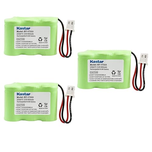 Kastar 3-Pack 2/3AA 3.6V 800mAh 5264 Ni-MH Rechargeable Battery for Home Phone V-Tech 80-1338-00-00 89-1332-00-00 89-1338-00 BT-17333 BT-27333