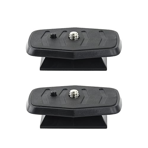 Foto&Tech 2 Pieces 44mm Tripod Quick Release Plate, Camera Adapter for Tripod with 1/4"-20 Screw Replacement for DSLR Cameras Smartphones Camcorders