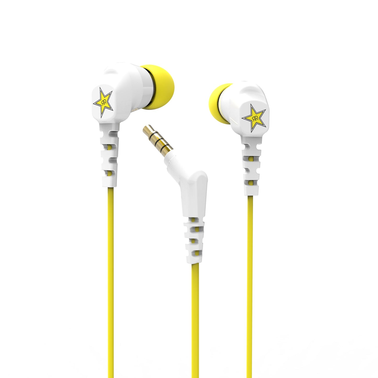 SCOSCHE HP200RSWTYL Rockstar ThudBuds Noise Isolation Earbuds with 4 ft. Cable and 3.5mm Connector - White/Yellow