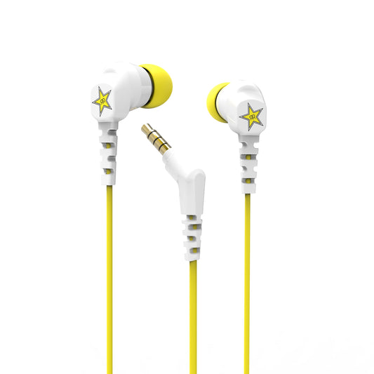 SCOSCHE HP200RSWTYL Rockstar ThudBuds Noise Isolation Earbuds with 4 ft. Cable and 3.5mm Connector - White/Yellow