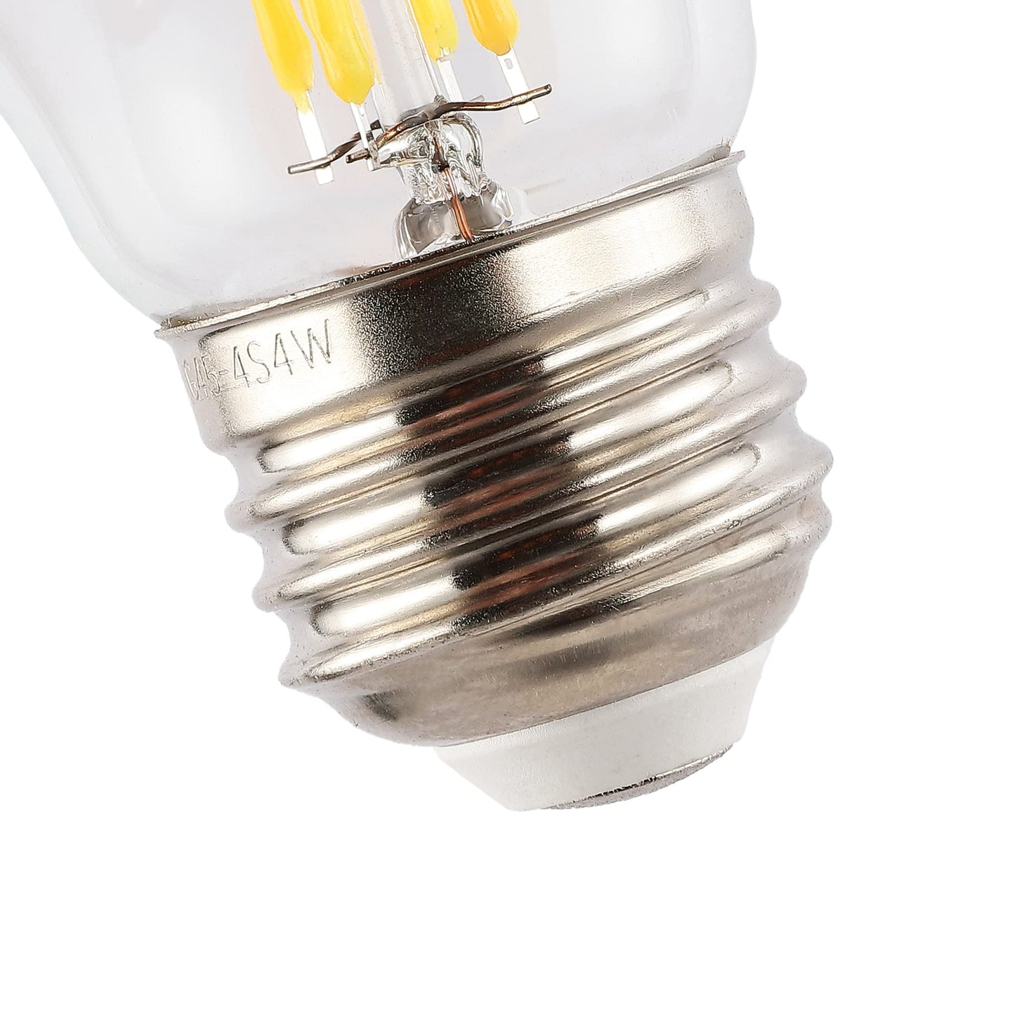 JONATHAN Y 4W LED Edison Light Bulbs Round Clear Glass E26 Base, Pack of 6