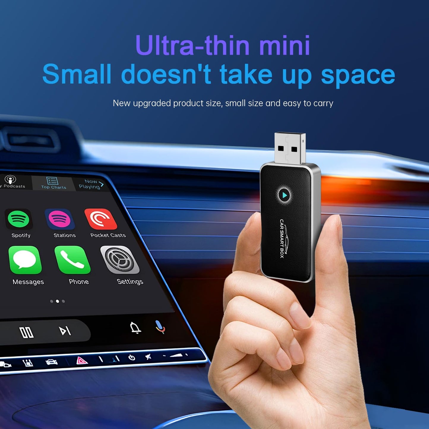 Wireless CarPlay Adapter for Apple iPhone & Android, 2-in-1 Carplay Wireless Adapter Plug-and-Play Convenience Car Accessories, No Latency Stable