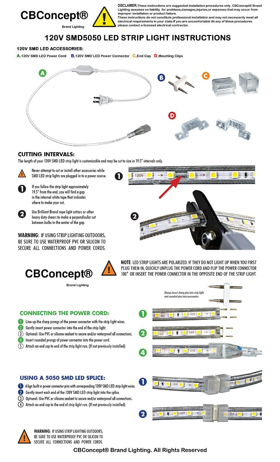 CBconcept UL Listed, 6.6 Feet, Super Bright 1800 Lumen, 4000K Soft White, Dimmable, 110-120V AC Flexible Flat LED Strip Rope Light, Commercial Grade