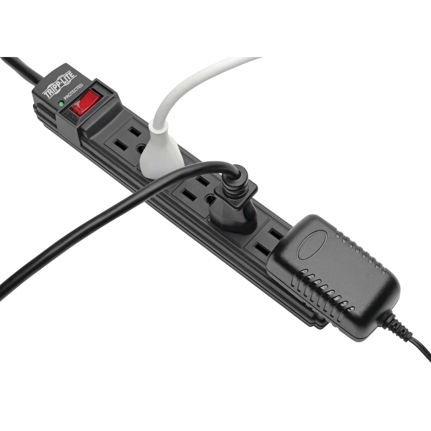 Tripp Lite 6 Outlet Surge Protector Power Strip, 6ft Cord, Black, Lifetime Manufacturer's Guarantee & $10,000 Insurance (TLP6B)