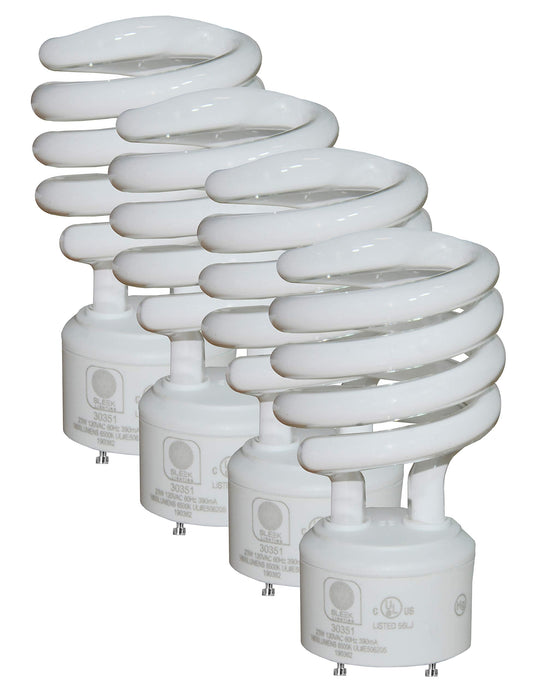 SLEEKLIGHTING GU24 23W T2 Spiral CFL Light Bulb 6500K Super White 2-Prong