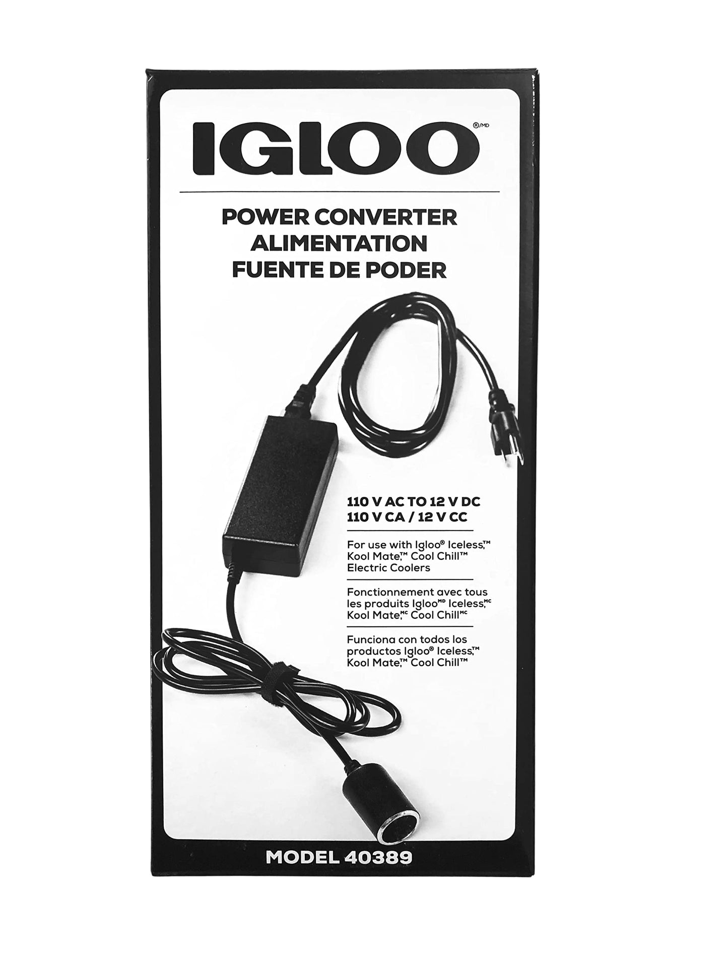 Igloo 110V AC Power Converter for Iceless Kool Mate Cool Chill Thermolectric Coolers