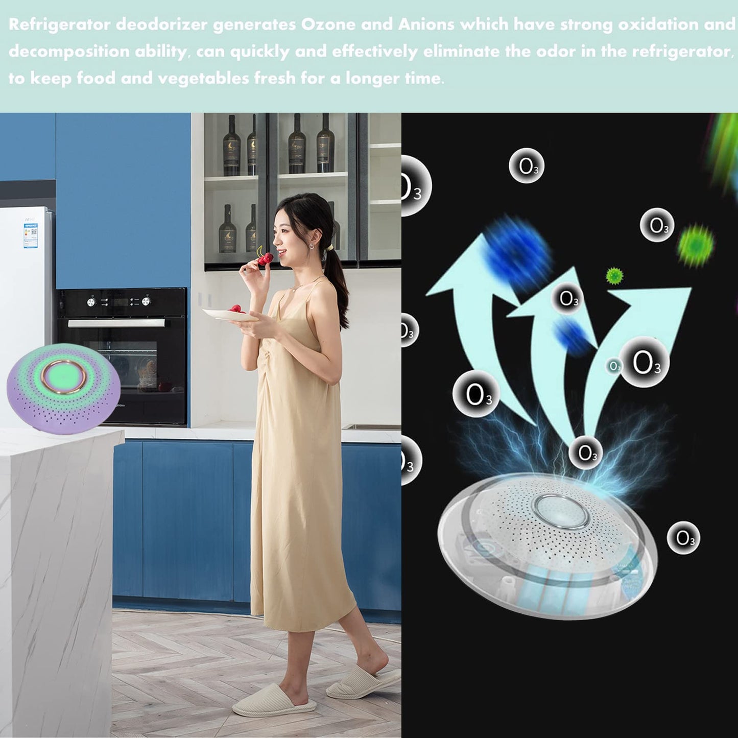 WARMON Refrigerator Deodorizer,Portable USB Rechargeable Refrigerator deodorizer, Outperforms Than Baking Soda and Charcoal Bags,Fridge and Freezer