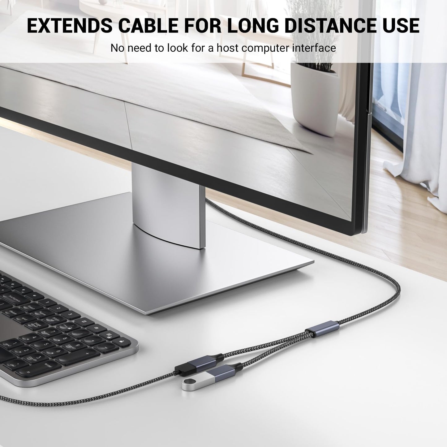 BETU POHFP 6.6FT USB Splitters, A Male to 2 Female Extension Cable, USB Y Splitter Support Charging and Data Transfer for Printer/Keyboard/Flash