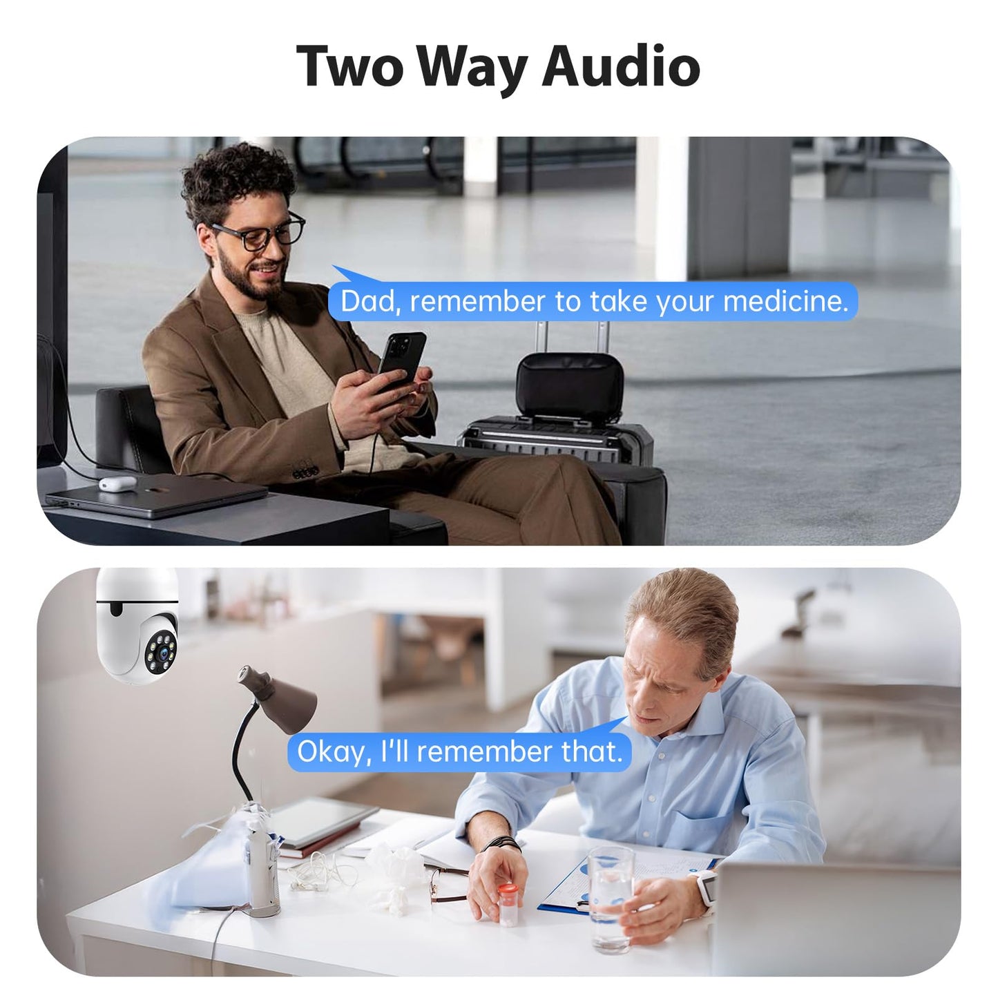 JUFLSKY Clock Camera Indoor Camera Wireless (White)