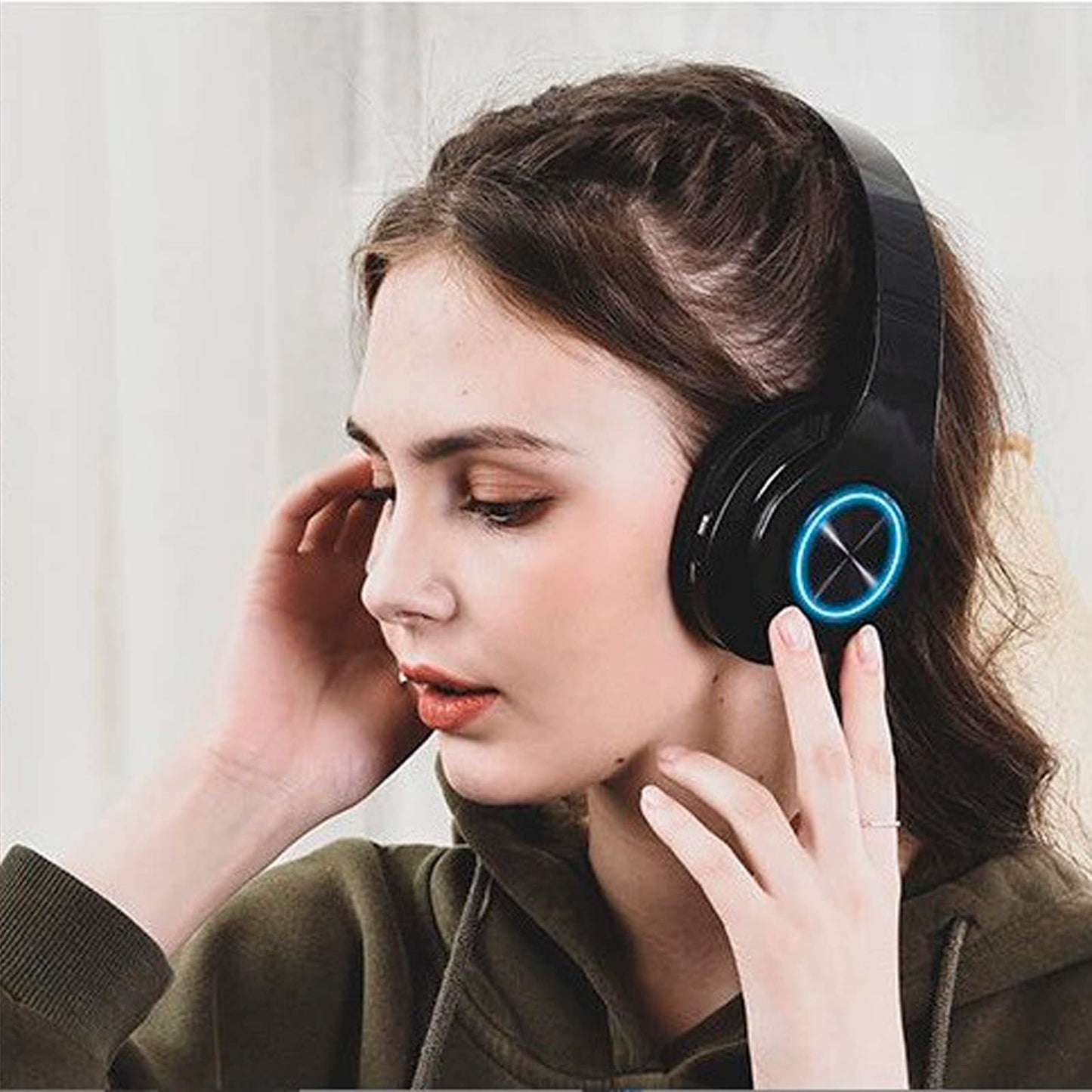 Kids Bluetooth Over Ear Headphones, Colorful LED Lights Headphones with Built-in Mic, Bluetooth 5.0, Wired and Wireless Foldable Stereo Headphones…