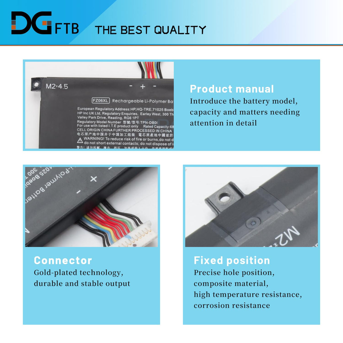 DGFTB FZ06XL M48025-005 Laptop Battery for HP Spectre x360 Envy16-h0787nr Envy 16-f1000nx 16-h0000TX Spectre x360 2-in-1 FZ06083XL-PL M47636-2C1