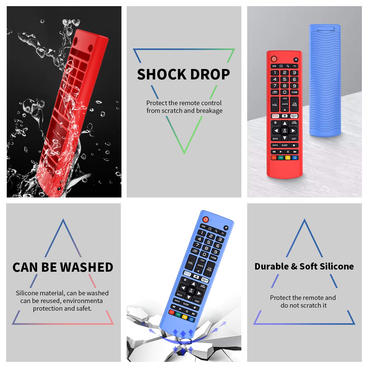 Alquar 2Pack Silicone Case for LG AKB75095307 AKB75375604 AKB74915305 Smart TV Remote, Shockproof Anti-Lost Cover Holder Skin Sleeve Protector (Glow