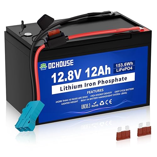 DC HOUSE Replacement 12V 12Ah Lithium Battery for Peg Perego Ride On Toys, with Wire Harness Connector & DC Port, 5000+ Cycles Rechargeable LiFePO4…