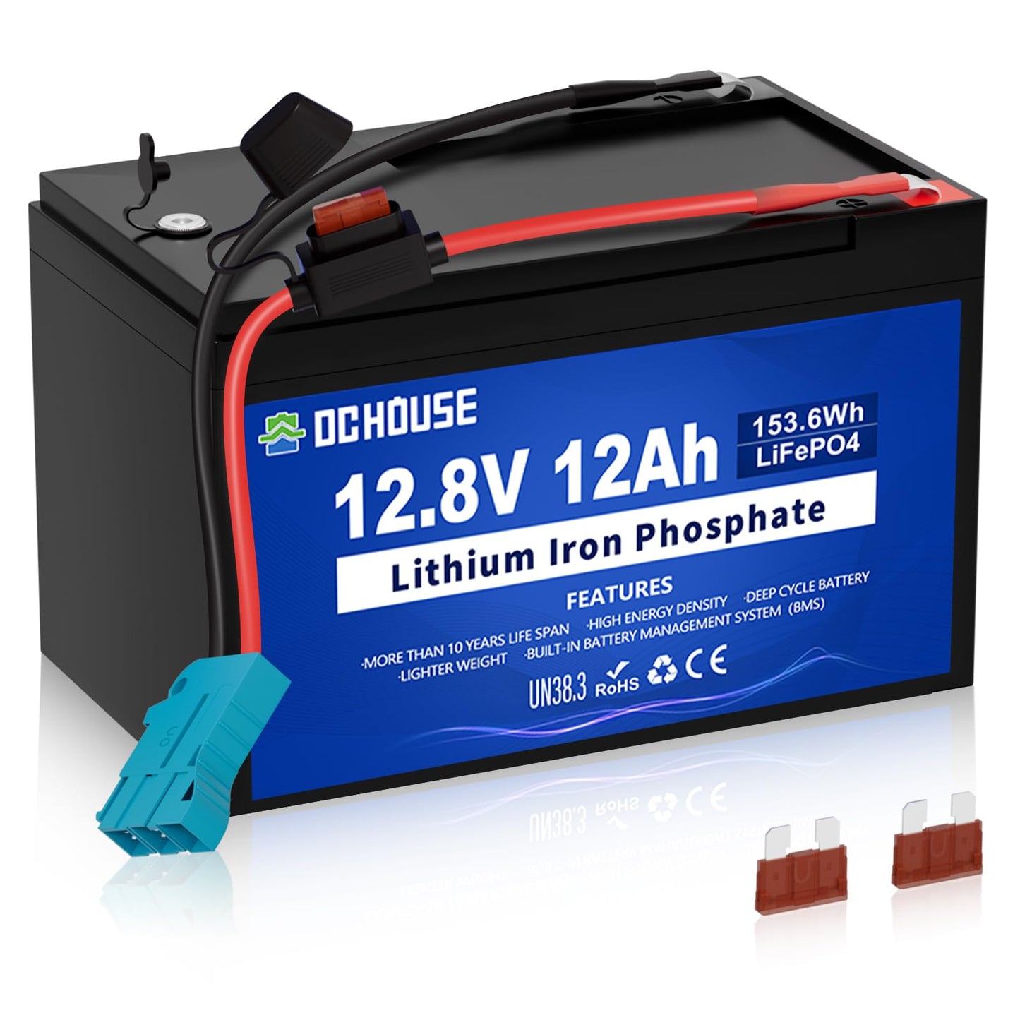 DC HOUSE Replacement 12V 12Ah Lithium Battery for Peg Perego Ride On Toys, with Wire Harness Connector & DC Port, 5000+ Cycles Rechargeable LiFePO4…