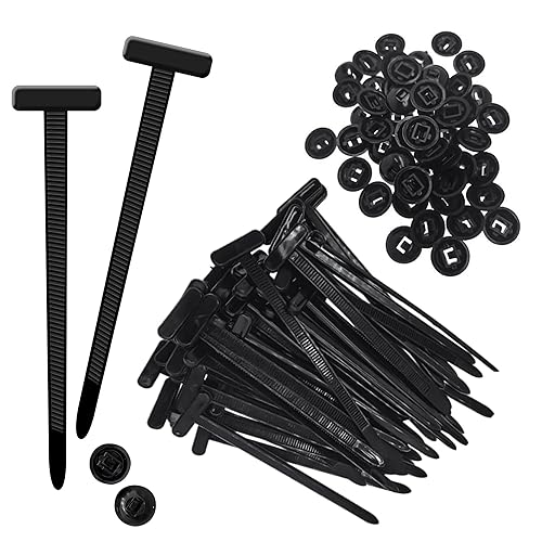 100PCS Nylon Universal Cable Tie Buckle Zip Ties - Push Mount Button Lock Clips, UV-Resistant Fasteners for Car Wire Harness, Garage, Electrical