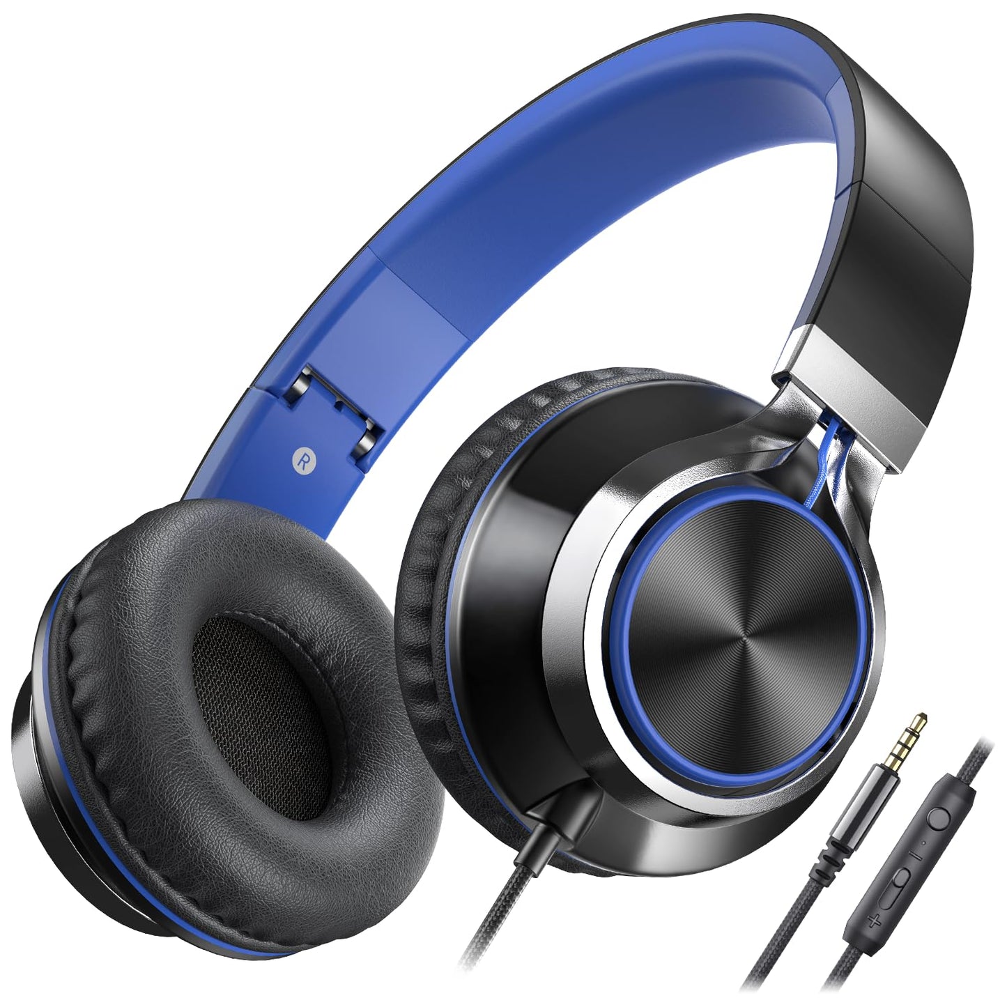 AILIHEN C8 Kids Wired Headphones with Microphone for School, On Ear Headsets with Volume Control Foldable, 3.5mm Jack Computer Chromebook for Children