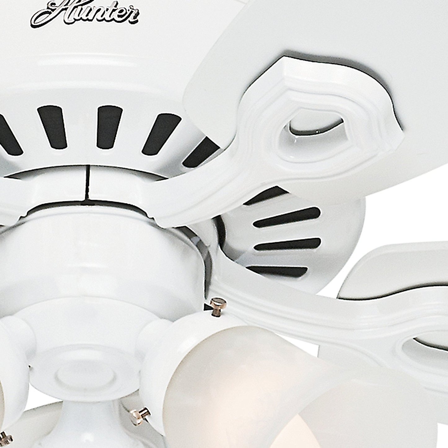Hunter 52in Snow White Ceiling Fan - Three-Light Fitter with Swirled Marble Glass (Renewed)
