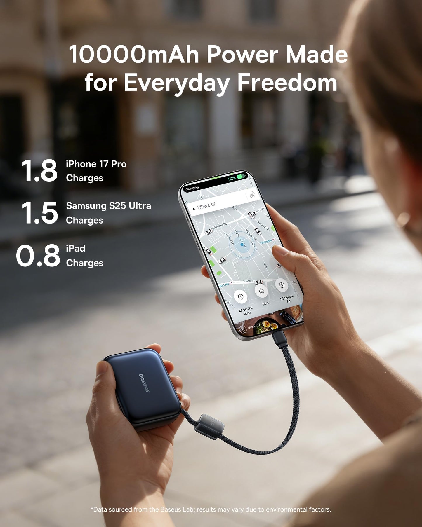 Baseus Picogo Power Bank, Ultra Slim 10000mAh Magnetic Portable Charger, Qi2 Certified 15W MagSafe Battery Pack, Alloy Wireless Travel Fast Charger
