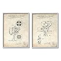 Stupell Industries Vintage Movie Camera Cinema Projector Patent Diagram, Design by Karl Hronek