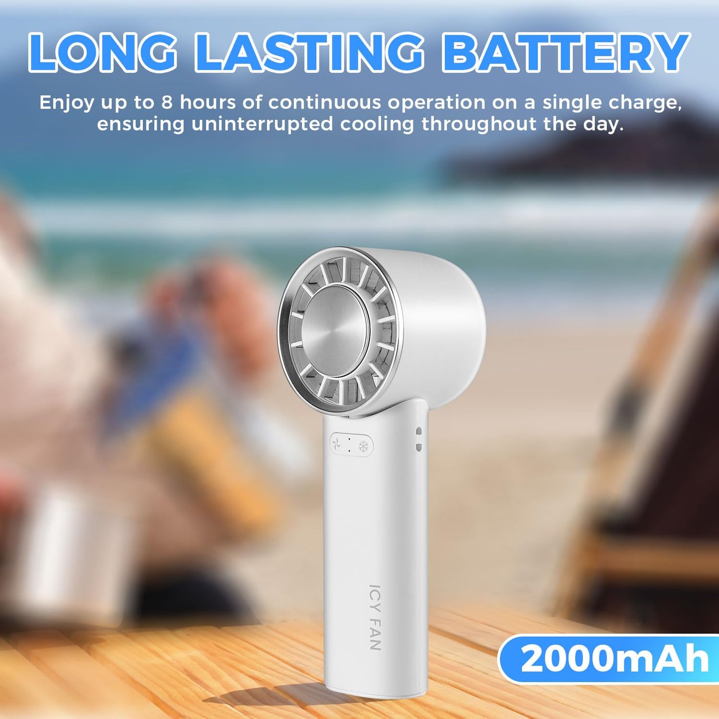 imio Personal Cooling Fan Authentic Portable Handheld Fan with Ice-Cooling Pad for Cold Air. Great for Stroller, Travel, Camping, Outdoor and Park use