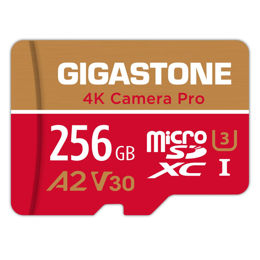 ?5-Years Data Recovery? GIGASTONE 256GB Micro SD Card, 4K Camera Pro, A2 V30 for Smartphone, Gopro, Action Cams, 4K UHD Video, Nintendo-Switch