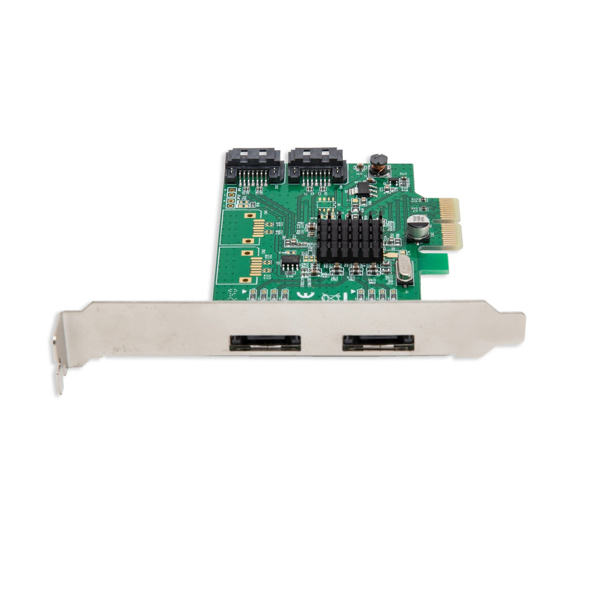 IO Crest SI-PEX40058 2 Port SATA III 2 Port eSATA III PCIe 2.0 x2 HyperDuo Controller Card Green