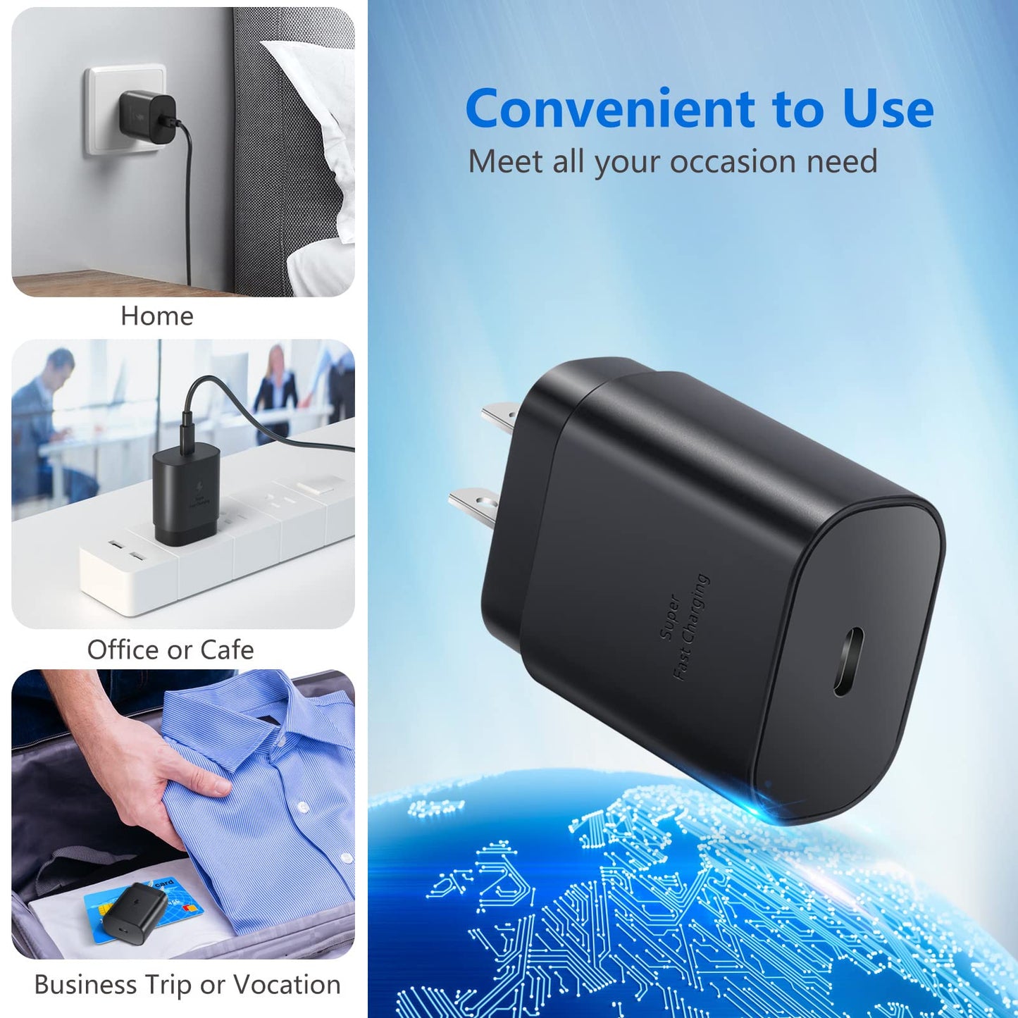 USB C Charger Block, 25W Super Fast Charging Block PD 3.0 USB C Wall Charger Power Adapter for Samsung Galaxy S26 S26+ S25 S26 Ultra S24 S23fe Z Fold