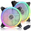 DS Computer Case Cooling Fan for PC Cases, 120MM LED RGB Fan Compatible with ASUS Aura Sync or MSI Mystic Controlfor for Water Cooler System or