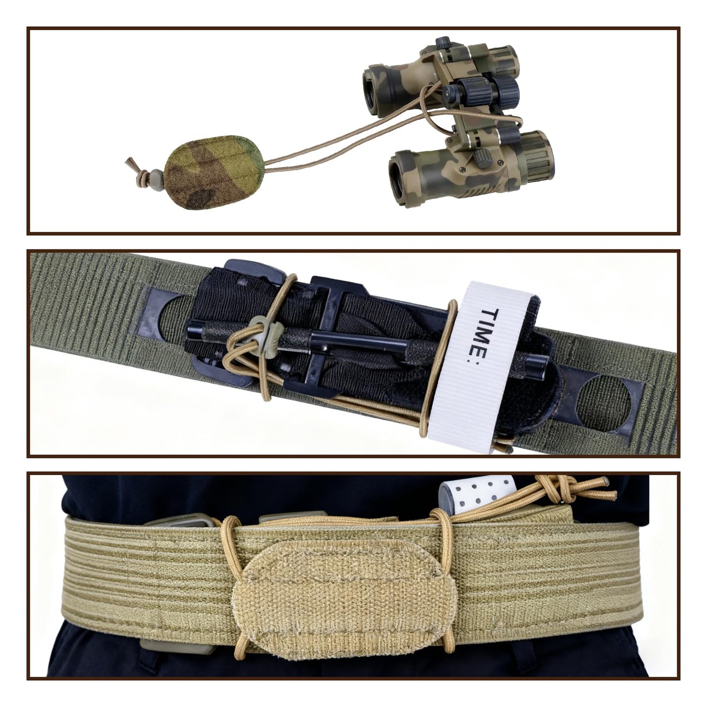 SRHBYJBFSIR Tactical Night Vision Goggle Lanyard Elastic Fixing Lanyard, Suitable for PVS7, PVS14, PVS31 Helmet-mounted Night Vision Devices