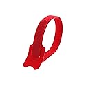 Secure 12 Inch Red Hook and Loop Tie Wrap - 50 Pack