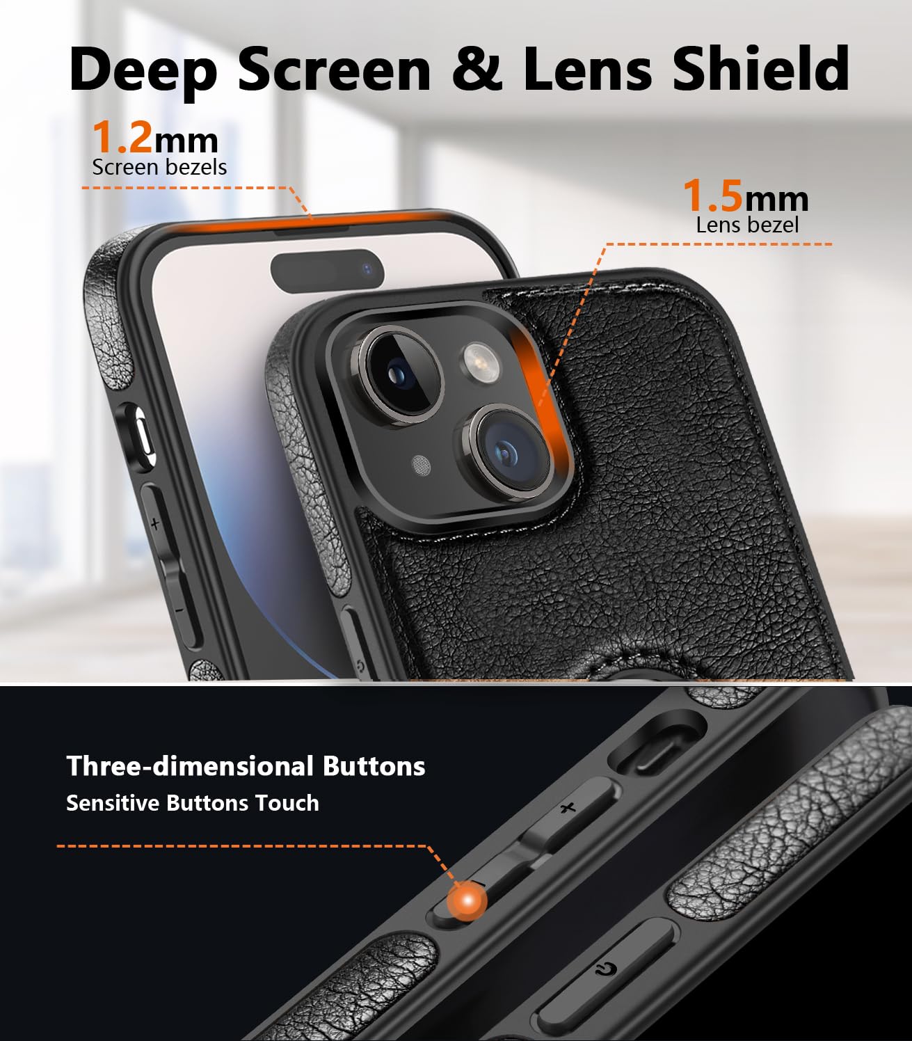 WTCASE Magnetic for iPhone 14 Pro Max Leather Case, Built-in Invisible Stand [Compatible with Magsafe] Protective Slim Kickstand Compatible