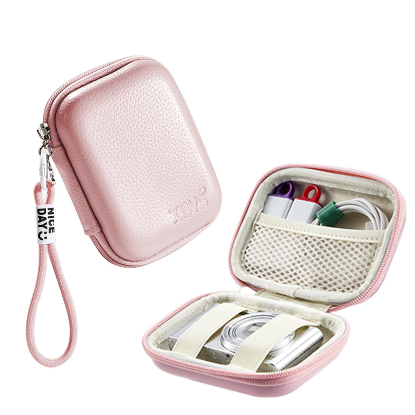 VNEIRY portable came cases Digital Camera Case for CAMKORY, Kodak, Canon & More - Small Travel Compact Pouch with Mesh Pocket for Accessories & SD