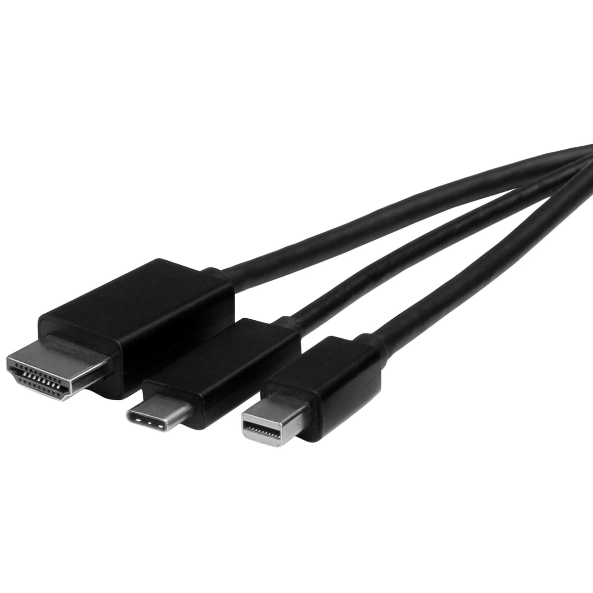 StarTech 2m USB-C, Mini DisplayPort & HDMI to HDMI Adapter Cable, 4K 30Hz