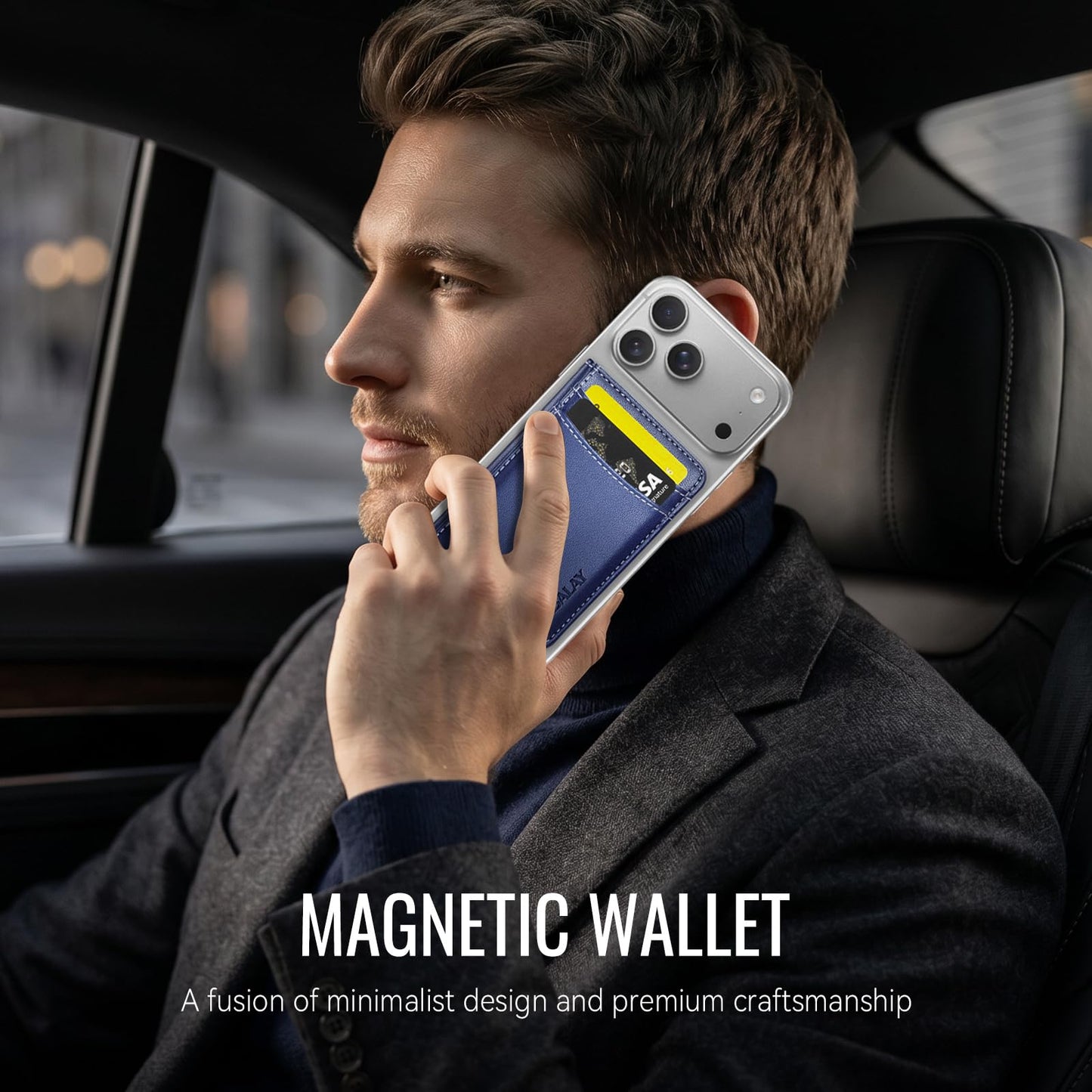 CABALAY for MagSafe Wallet, Magnetic Phone Wallet RFID Blocking, Slim 6 Cards Holder with Cash Slot,Compatible with Magsafe Phones and Cases