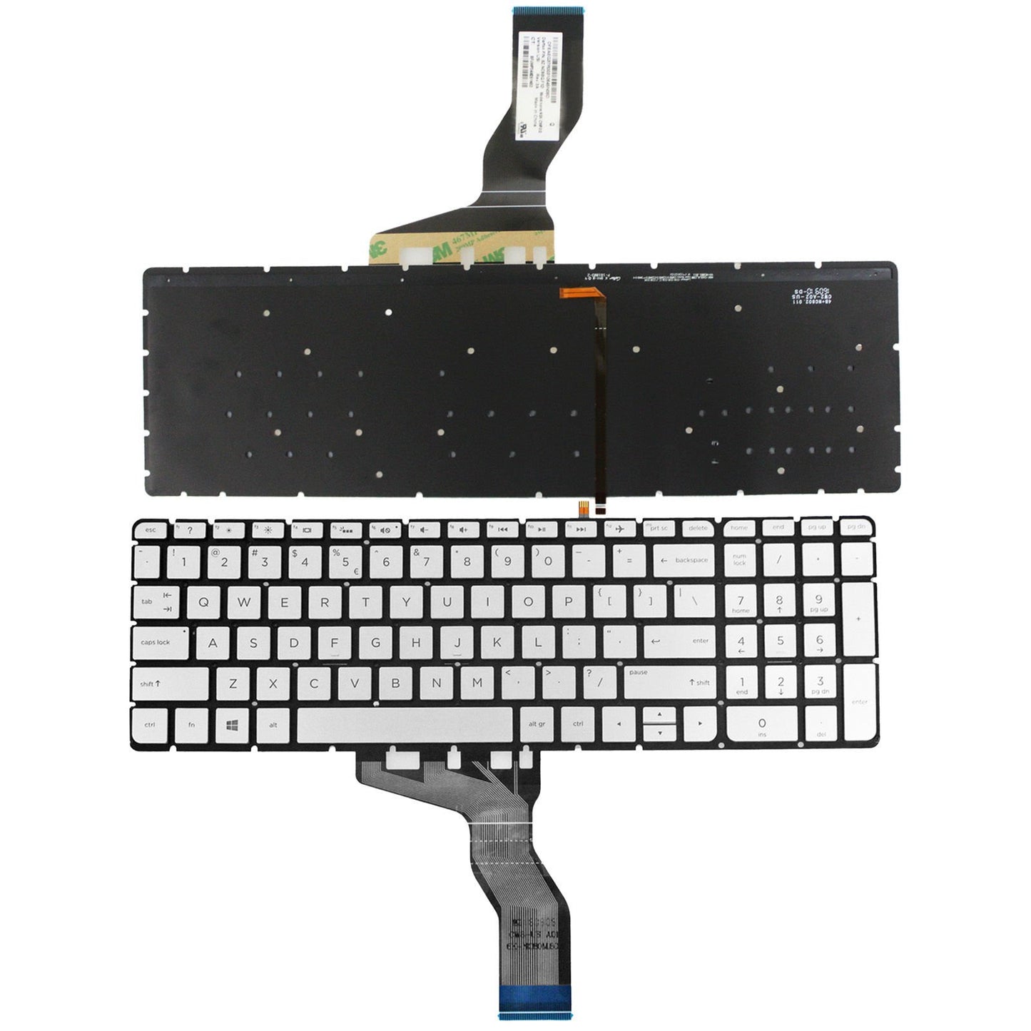 New US Silver Backlit Keyboard (Without Frame) Replacement for HP Envy m7-u m7-u000 17-u153nr 17-u011nr m7-u009dx m7-u109dx Light Backlight
