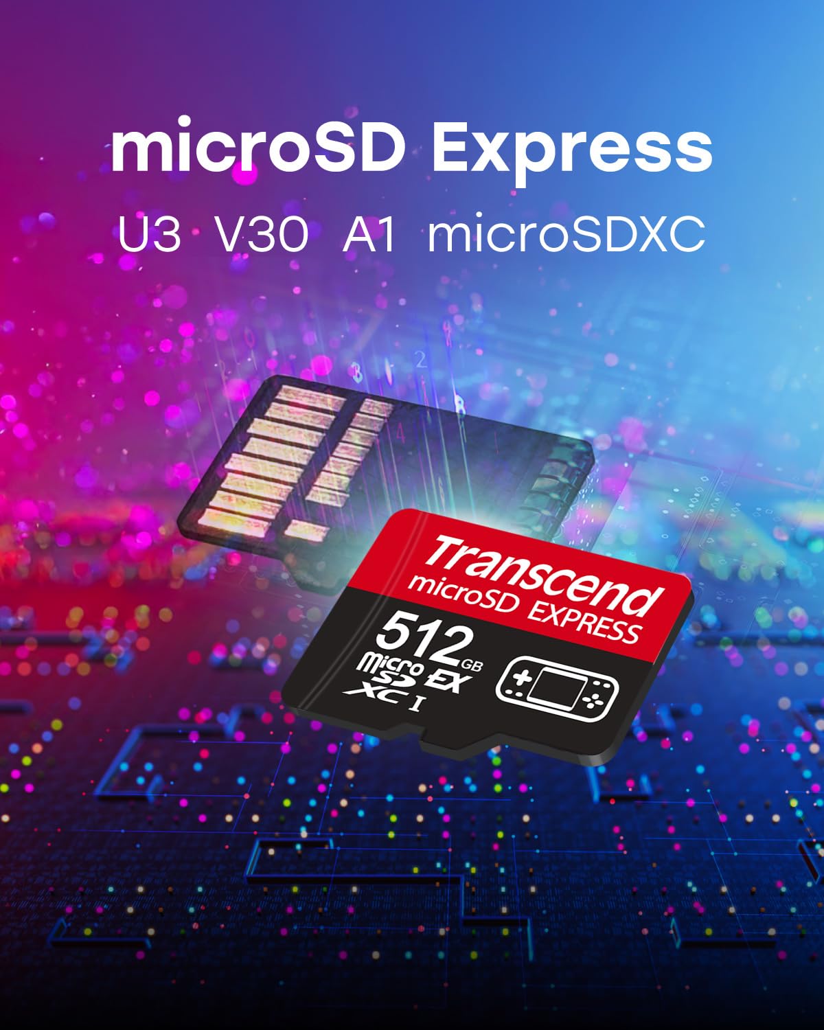 Transcend USD710 256GB microSD Express Card, Up to 900MB/s, for Nintendo-Switch 2/AR VR Devices, 4K 8K UHD Video Memory Card for ROG Ally/Steam
