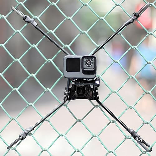 GEPULY Upgraded Fence Mount Hook Chain Link for Mevo Start GoPro Hero 13 12 11 10 9 8 7 6 5 4 3 Insta360 AKASO Action Digital