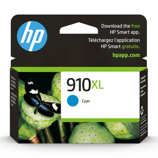 HP 910XL Cyan High-Yield Ink Cartridge | Works with OfficeJet 8010, 8020, Pro 8020, 8030 | Eligible for Instant Ink | 3YL62AN