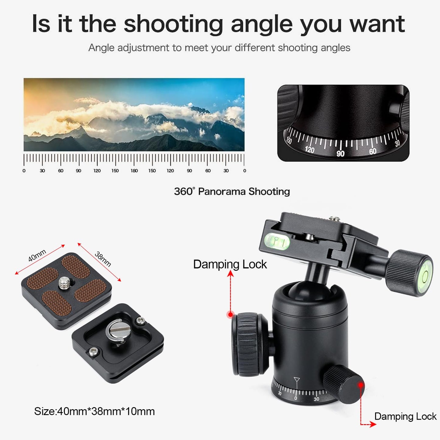 Koolehaoda Compact Mini Tripod, 20" Desktop Tripod with 360° Ball Head Aluminum Portable Small Tabletop Tripod Stand for DSLR Camera Video Camcorder