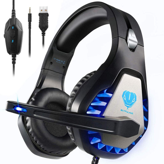 Gaming Headset for PS4, Xbox One, PC, PS5, Laptop, Mac, Nintendo Switch, 3.5MM Noise Cancelling Over Ear Headphones with Mic, Bass Surround, Soft