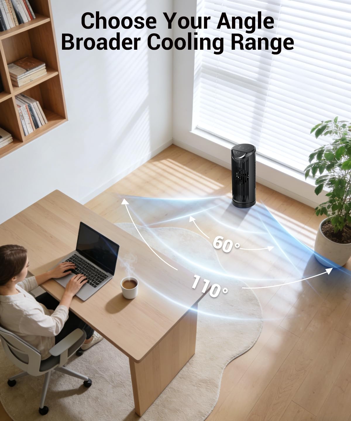 Personal Tower Fan for Bedroom, 25dB Quiet Fans that Blow Cold Air