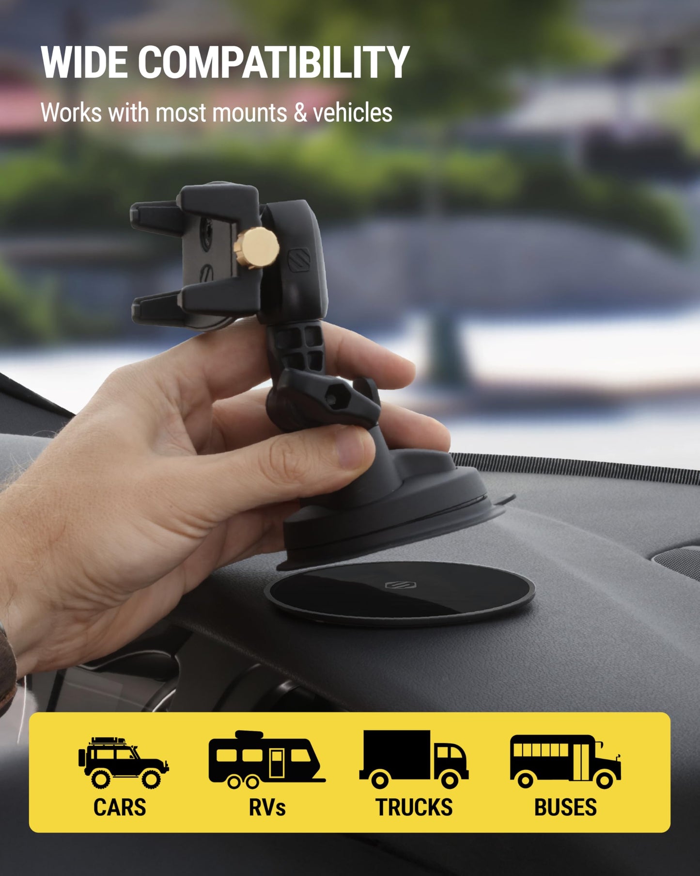 Scosche DMDHD-BPO Universal Heavy-Duty Adhesive Dashboard Pad Mounting Disk for Suction Cup Phone Holder, Dash Cam, GPS, MagicMount Flat Surface 3M