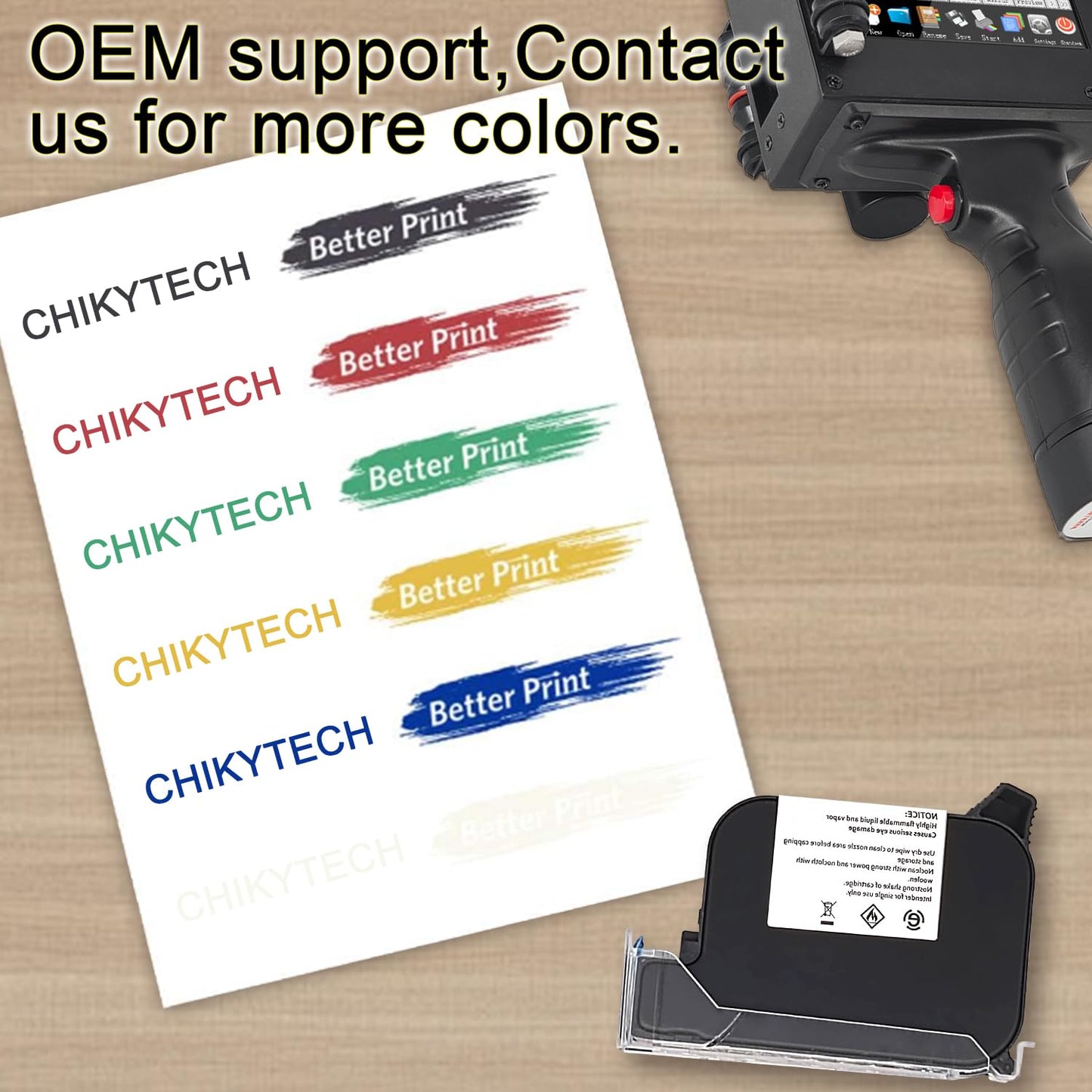 CHIKYTECH Handheld Inkjet Printer cartridges Quick-Drying for 0.5inch/12.7mm Handheld Inkjet Printer 42ML(Black)